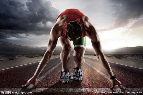 准备起跑的运动员摄影图__职业人物_人物图库_摄影_昵