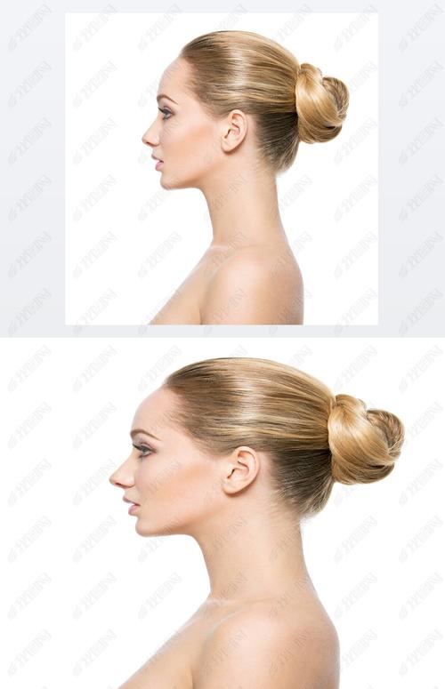 原创侧面人脸的孤立的白色背景上的年轻女子版权可商用