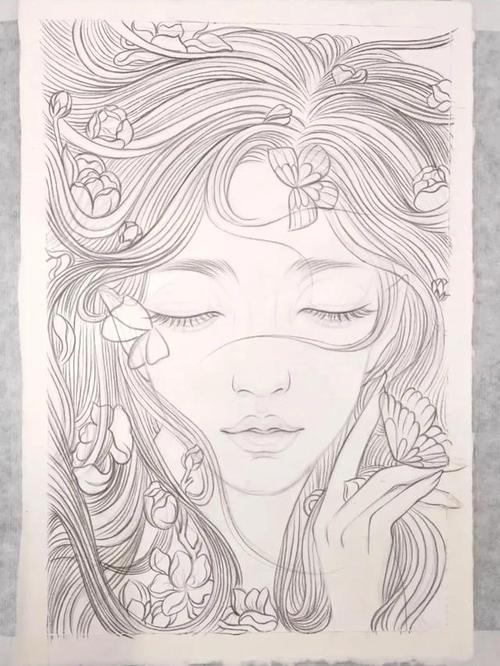 唯美古风插画分享普普通通的线稿在大神的加持下堪称神仙之作