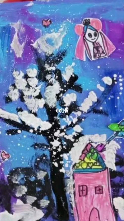 下雪天_儿童创意画_文化_绘画