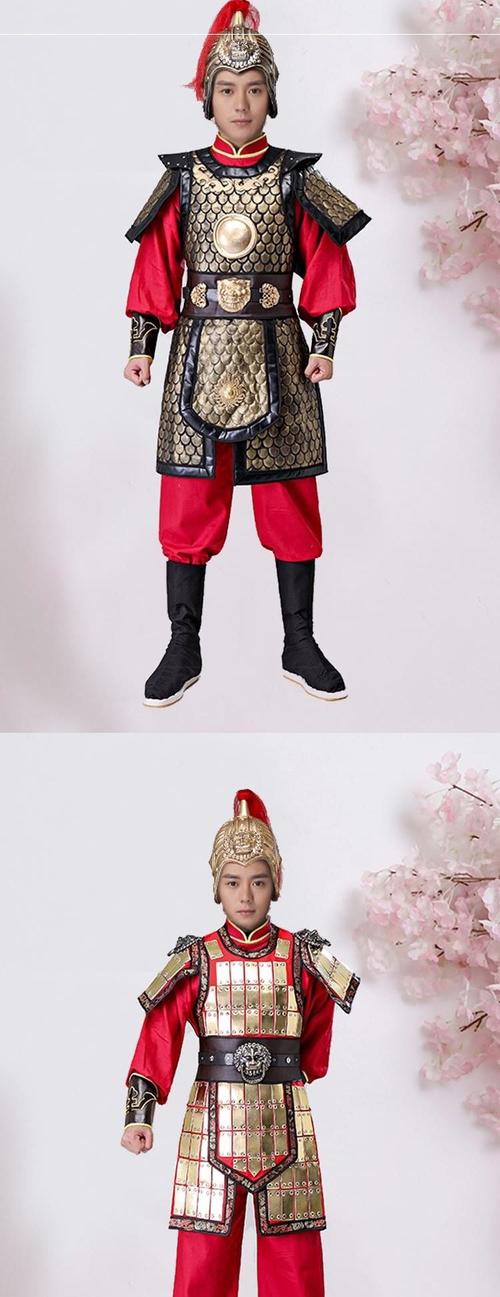 古装盔甲影视春秋战国汉朝男士将军服士兵铠甲演出服元帅战袍大将
