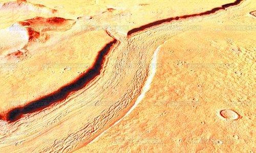 欧航局发现火星上存在宽阔河流 35亿年前曾有水(图)