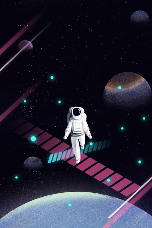 宇宙航天星空星空 插画素材