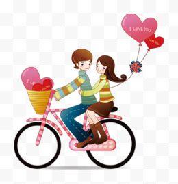 骑自行车动漫情侣头像