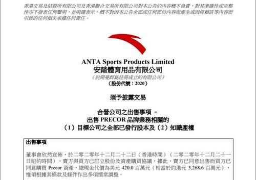 剥离非核心资产安踏体育对亚玛芬体育旗下健身品牌动刀