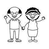 愉快的家庭成员象. 动画片 查出.