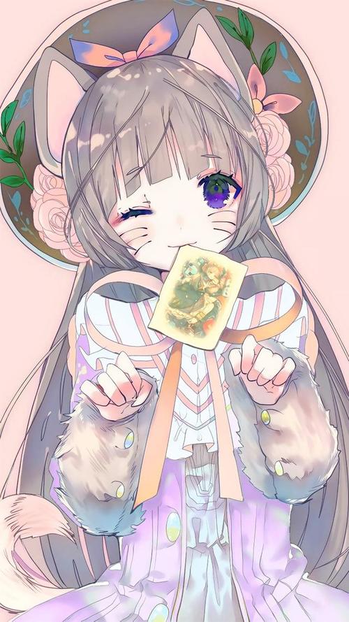 动漫壁纸:可爱的猫耳少女,萌系少女风格图片欣赏