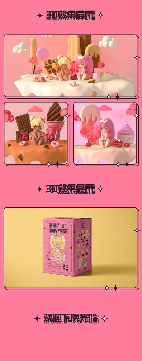 波比宇宙甜品系列盲盒ip设计