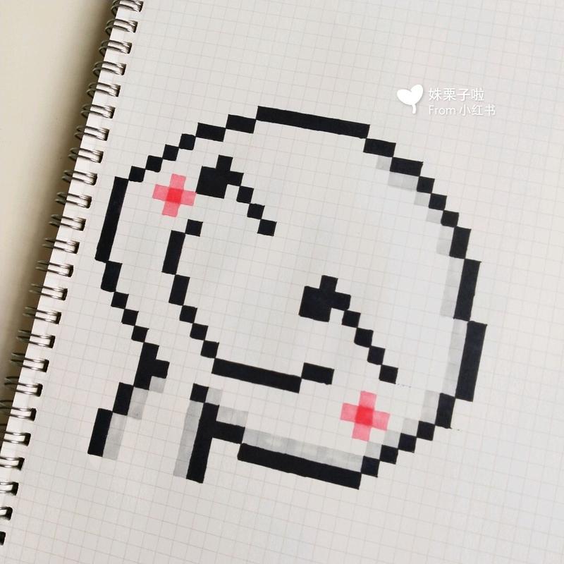 早上好 今日像素画 表情包一张请接收 马克笔色号:120