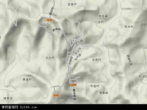 金城镇地形地图