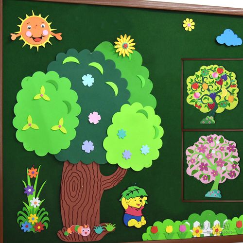 泡沫大树立体墙贴 桃树果树幼儿园教室板报区角布置墙面创意装饰