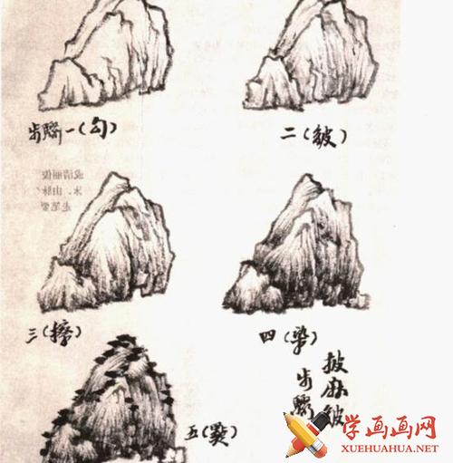 国画山水精品教程_山石画法及皴法详解(视频加图文)