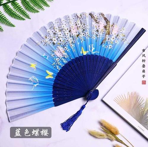 漂亮的扇子古风折扇破扇汉服女式流苏古装旗袍古代折叠夏季中国随