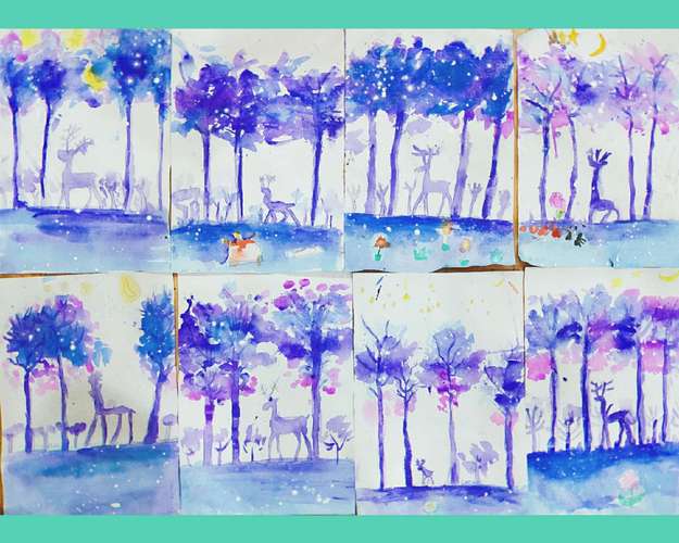 冷色调水粉画练习