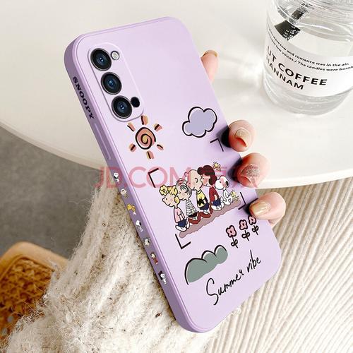 夲贝opporeno4手机壳reno4pro保护reno4se液态硅胶魔方直边超薄全包防