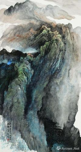 万鼎  《终南多古寺》138×68cm  2016年