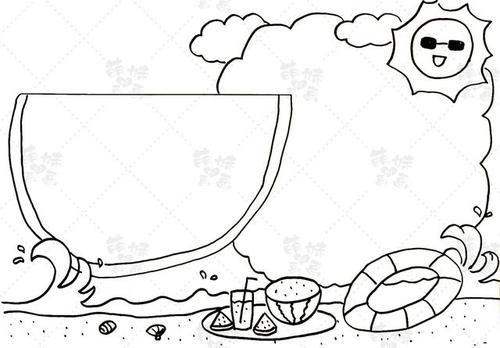 三,涂上漂亮的颜色 我们用蓝色,黄色为主色调来给手抄报涂上颜色,这样