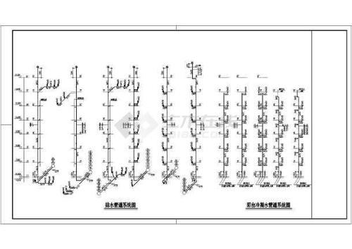 [安徽]7层住宅楼群给排水消防施工图(冷凝水系统)