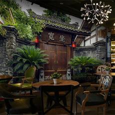 四川宽窄巷子壁纸壁画烧烤串串麻辣烫火锅店背景墙纸餐厅饭店壁纸