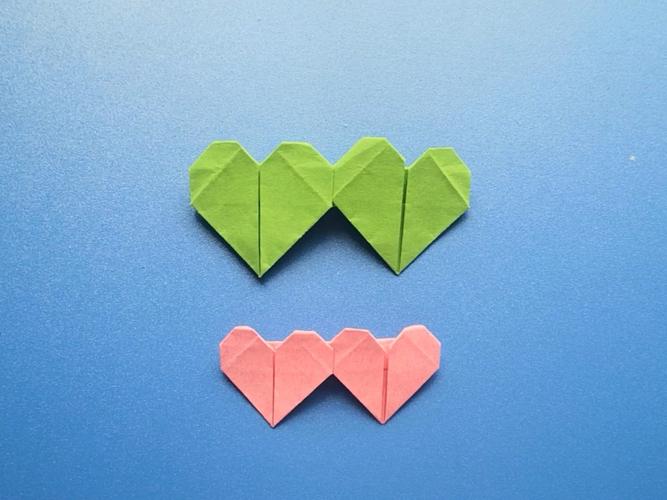 2:1长方形纸折漂亮的双爱心,慢速折纸教程. #手工折纸   #折纸教程