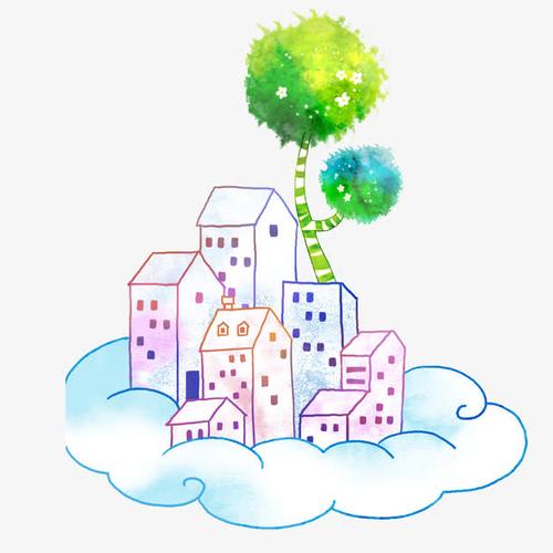 关键词 : 房子,卡通房子,手绘房子,云朵,白云,大树