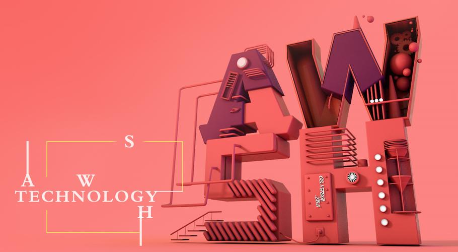 c4d机械字母场景