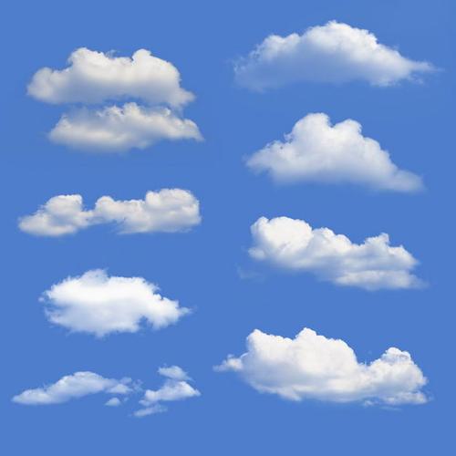 八款云朵白云白色云彩浮云7625949免抠图片素材