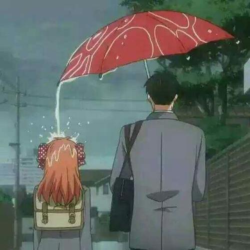 打着伞的情侣头像