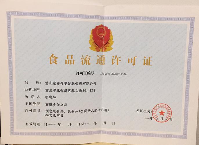 食品流通许可证