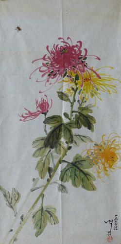 【朝鲜水墨画】菊花香