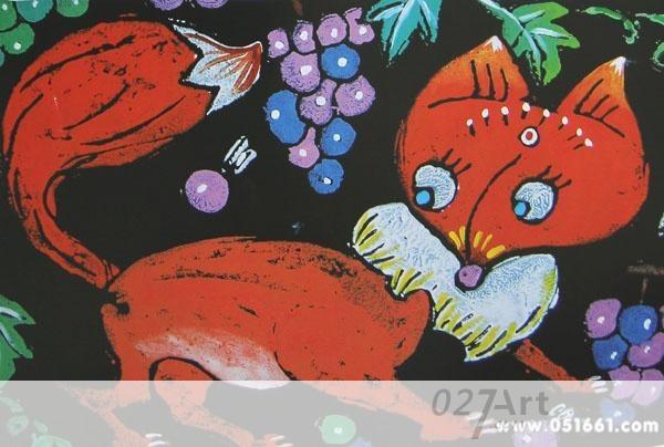 狐狸_儿童画版画作品