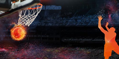 篮球运动篮球比赛球场剪影背景