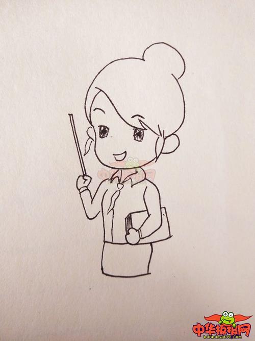 一步一步教你画老师,漂亮的女老师简笔画教程