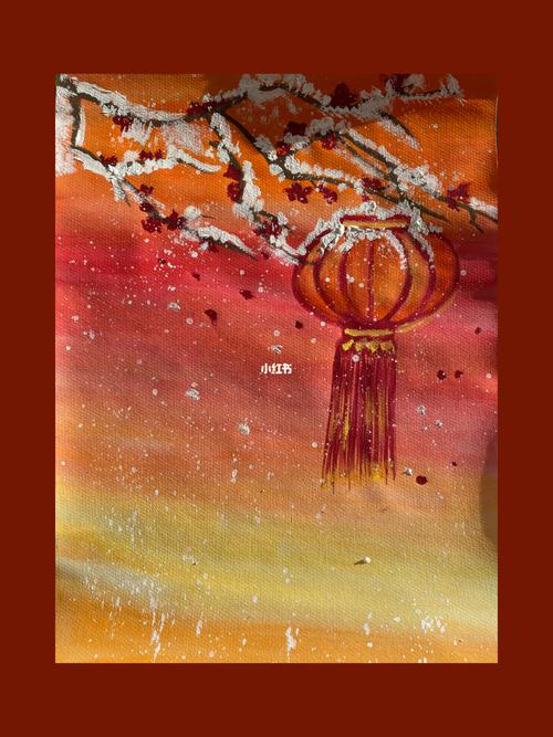 春意暖洋洋新年水粉画