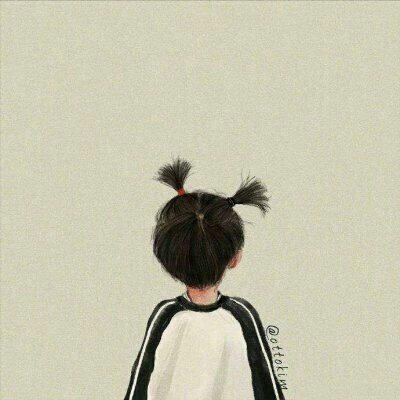 好看的手绘背影女生微信头像
