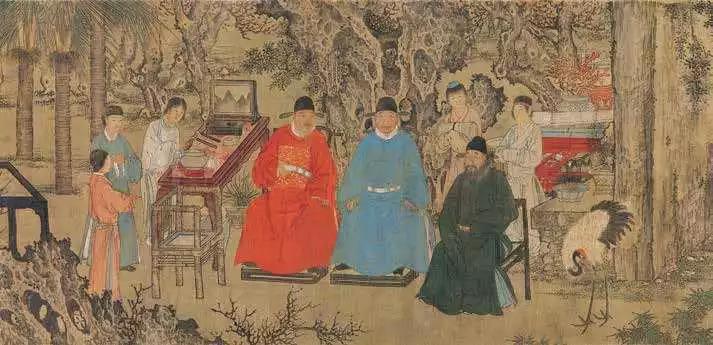 图13 明 谢环《杏园雅集图》局部 美国纽约大都会艺术博物馆藏