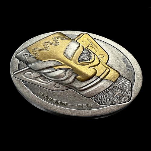 京选好货三星堆纪念币三星堆文化纪念章三星堆纪念币银章中华仿古蜀
