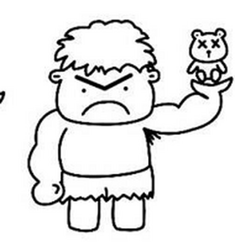 怎么画绿巨人的简笔画