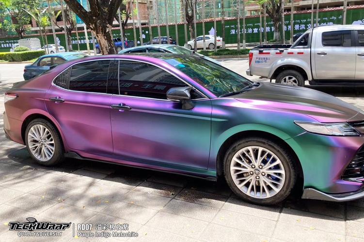 丰田凯美瑞汽车改色贴膜teckwrap美国秃鹰 rd07溢彩极夜紫