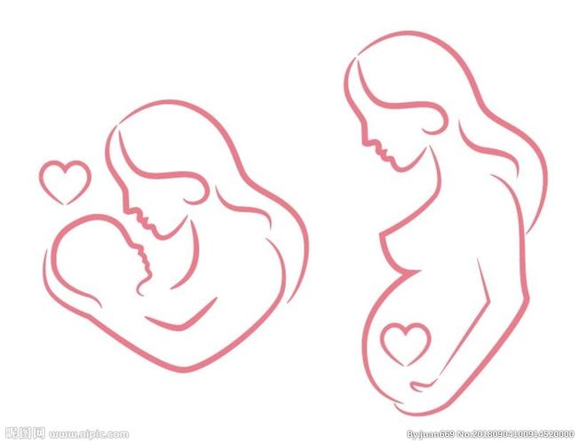 矢量妈妈与新生儿线描logo设计图__其他图标_标志图标