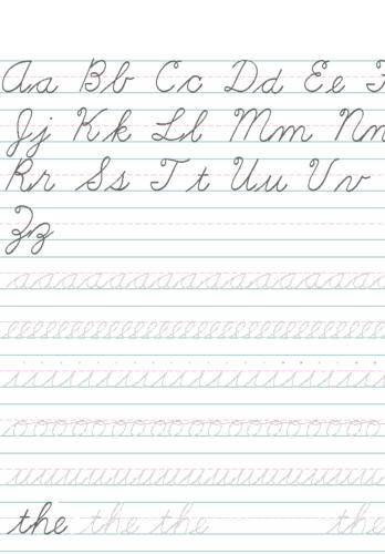 英文 字帖 手写 圆体 可打印