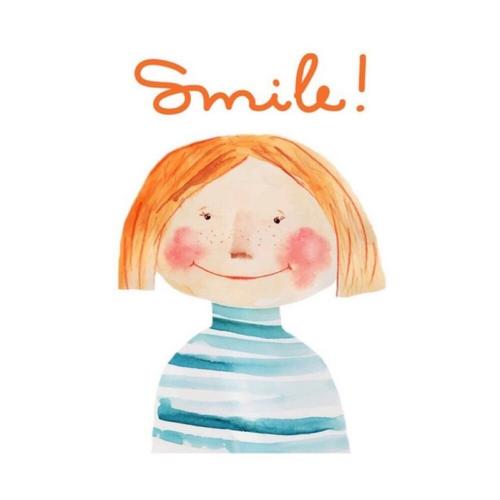 女孩.卡通.手绘.水彩.smile.微笑.外国女孩.可爱.