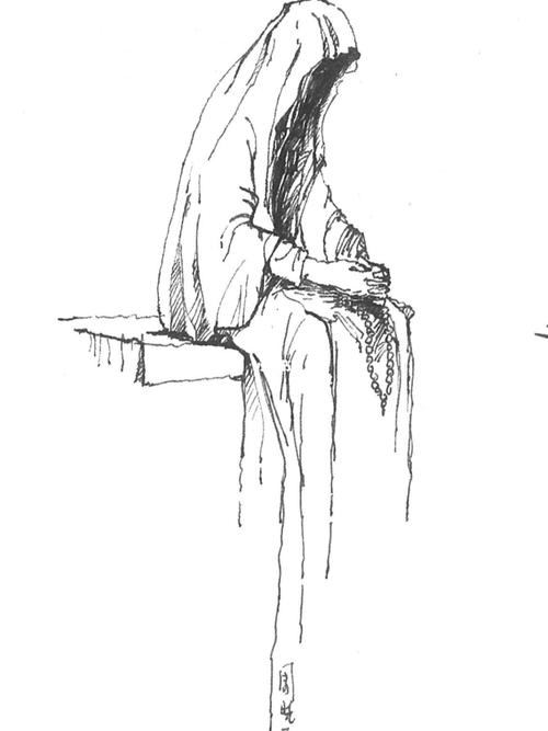 【钢笔画】悲伤到痛苦_钢笔_绘画_手绘_寻找小红书绘画大神_人文_绘画