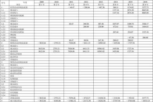 财务计划现金流量表