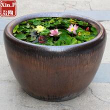 景德镇工艺窑变复古陶瓷锦鲤鱼缸客厅阳台睡莲荷花缸庭院风水缸 大号