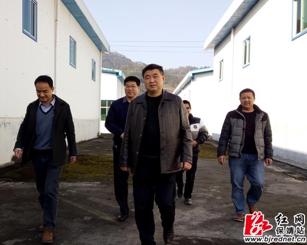 县人民政府副县长田明(左)来到碗米坡工业园为保靖舒心塑业有限公司