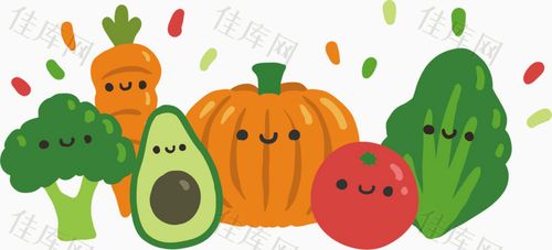 矢量手绘卡通蔬菜