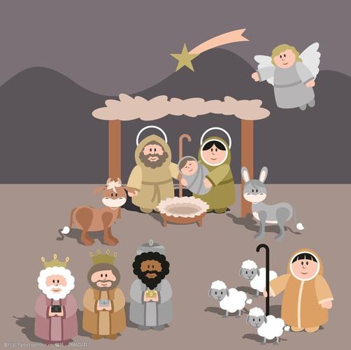 可爱的耶稣诞生场景