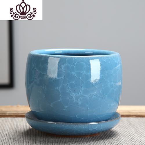 灰蓝色 托盘 中花盆容器