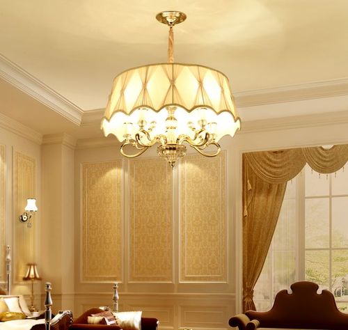 欧式客厅吊灯简欧现代餐厅书房水晶吊灯具温馨卧室灯布艺吊灯-淘宝网